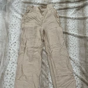 Striped paper bag pants size small nwot